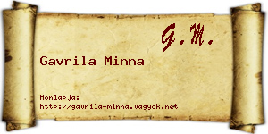 Gavrila Minna névjegykártya